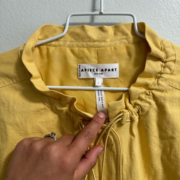 APIECE APART 100% Cotton Long Safari Jacket Buttery Yellow Size Large - Picture 3 of 15